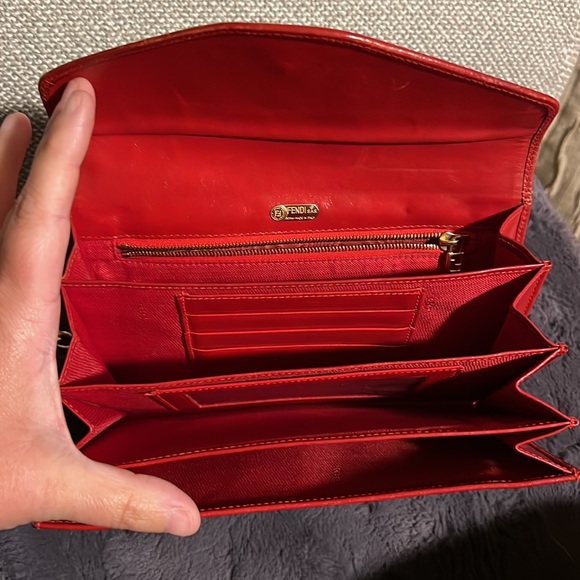 Authentic Fendi clutch WOC leopard red - Picture 9 of 17